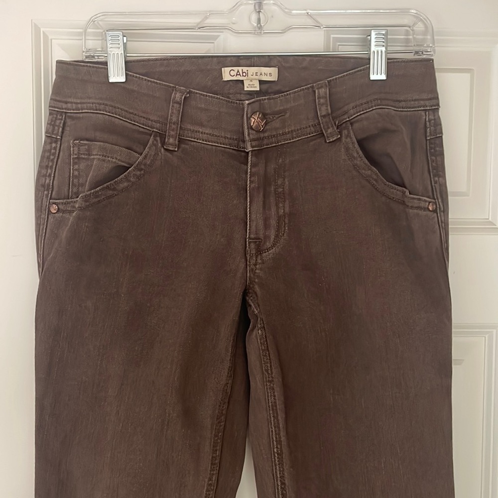 CAbi Brown Straight-Leg Jeans